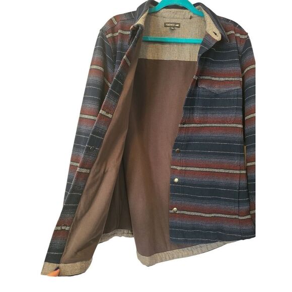 Toad&Co Shirt Mens Striped Flannel Mojac Dos Shirtjac Shacket Snap Front | M EUC - Picture 7 of 14